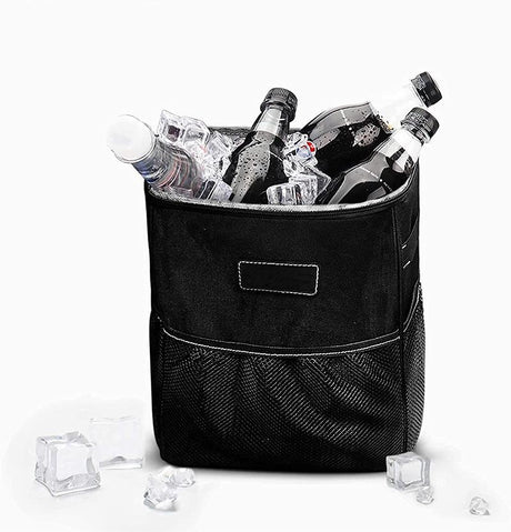 Car Trash Can With Lid And Storage Pocket - Yorkn Inc✅