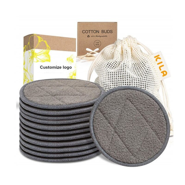 Charcoal Bamboo Reusable Makeup Remover Pads - Yorkn Inc✅