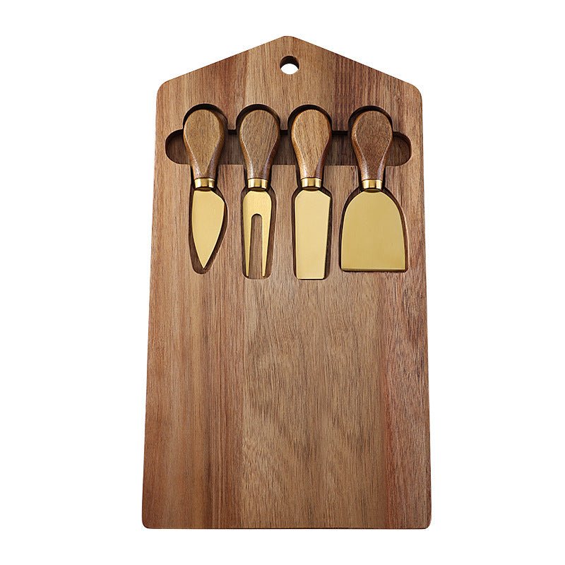Cheese Board With 4 Cheese Knife Set - Yorkn Inc✅