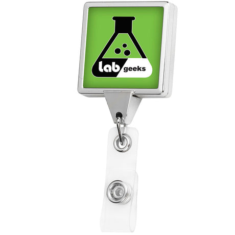 Chrome Finish Jumbo Square Badge Reel - Yorkn Inc✅