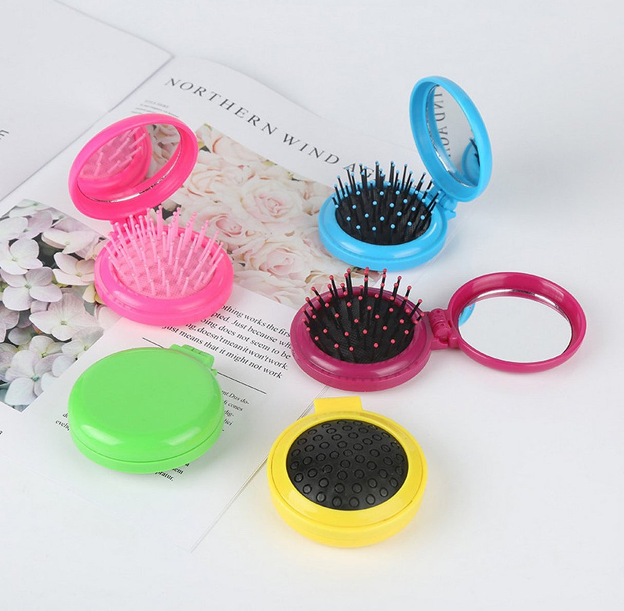 Circular Folding Mirror Comb - Yorkn Inc✅