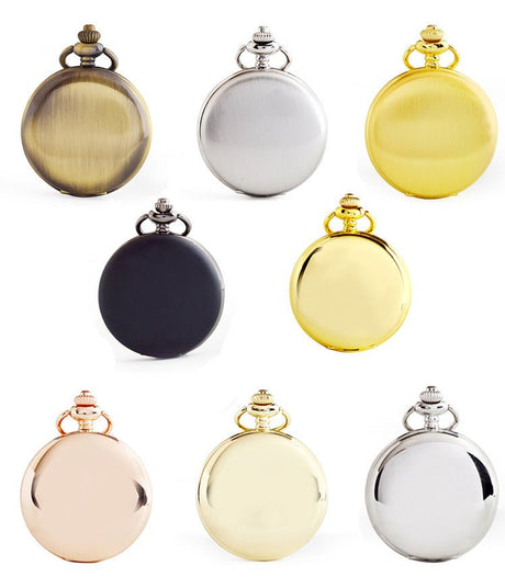 Classic Smooth Pocket Watch With Chain - Yorkn Inc✅