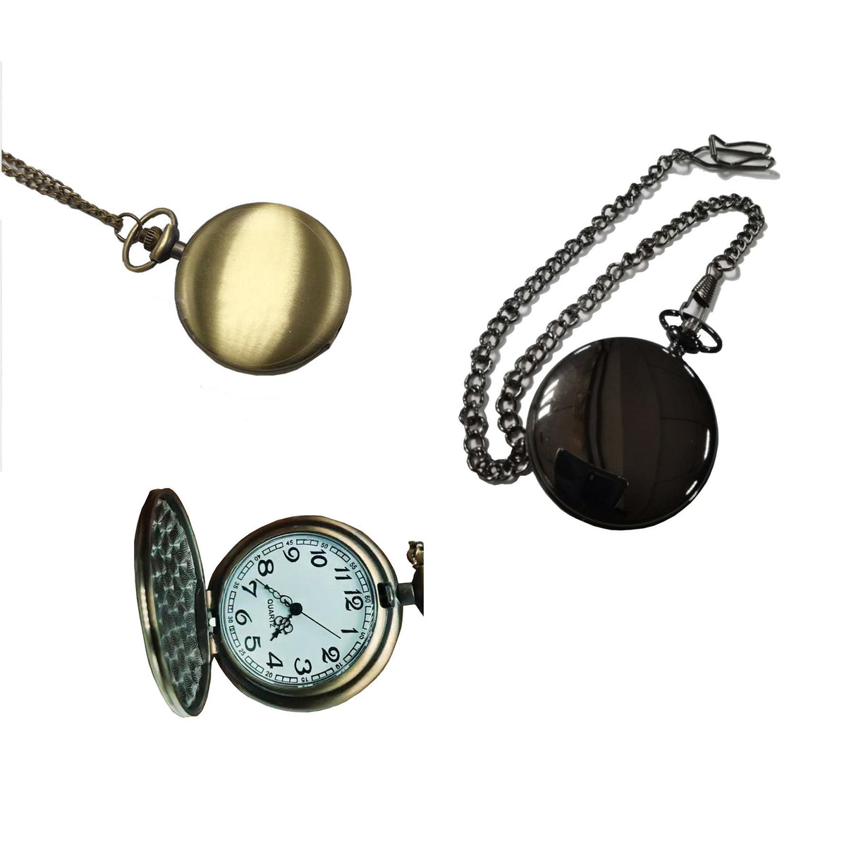 Classic Smooth Pocket Watch With Chain - Yorkn Inc✅