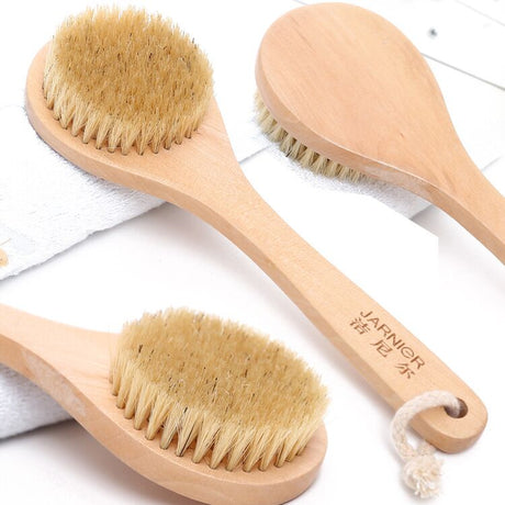 Cleaning Scrubber With Long Wooden Handle - Yorkn Inc✅