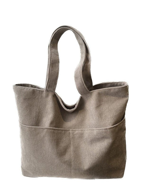 Corduroy Shoulder Tote Bag - Yorkn Inc✅
