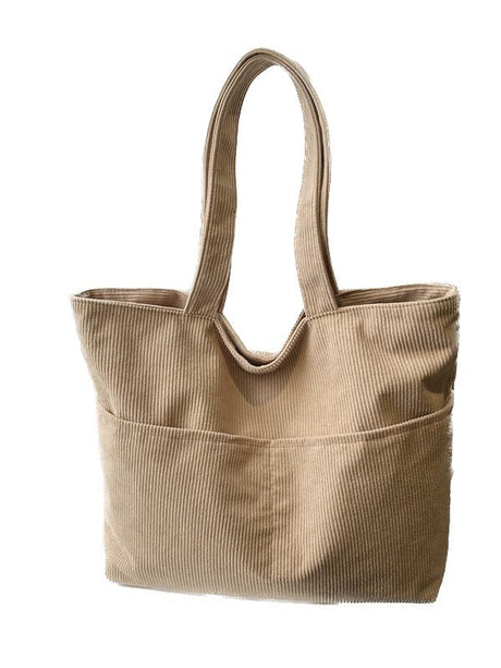 Corduroy Shoulder Tote Bag - Yorkn Inc✅