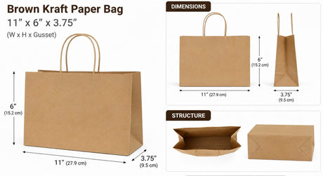 Custom Brown Kraft Paper Bag - Yorkn Inc✅