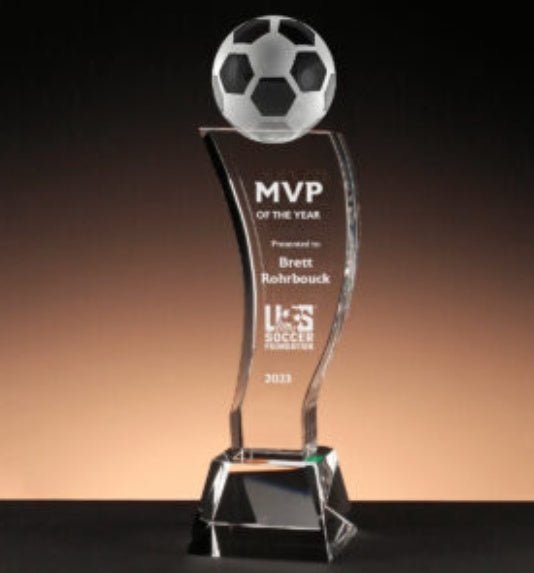Custom Crystal Trophy With A Ball - Yorkn Inc✅