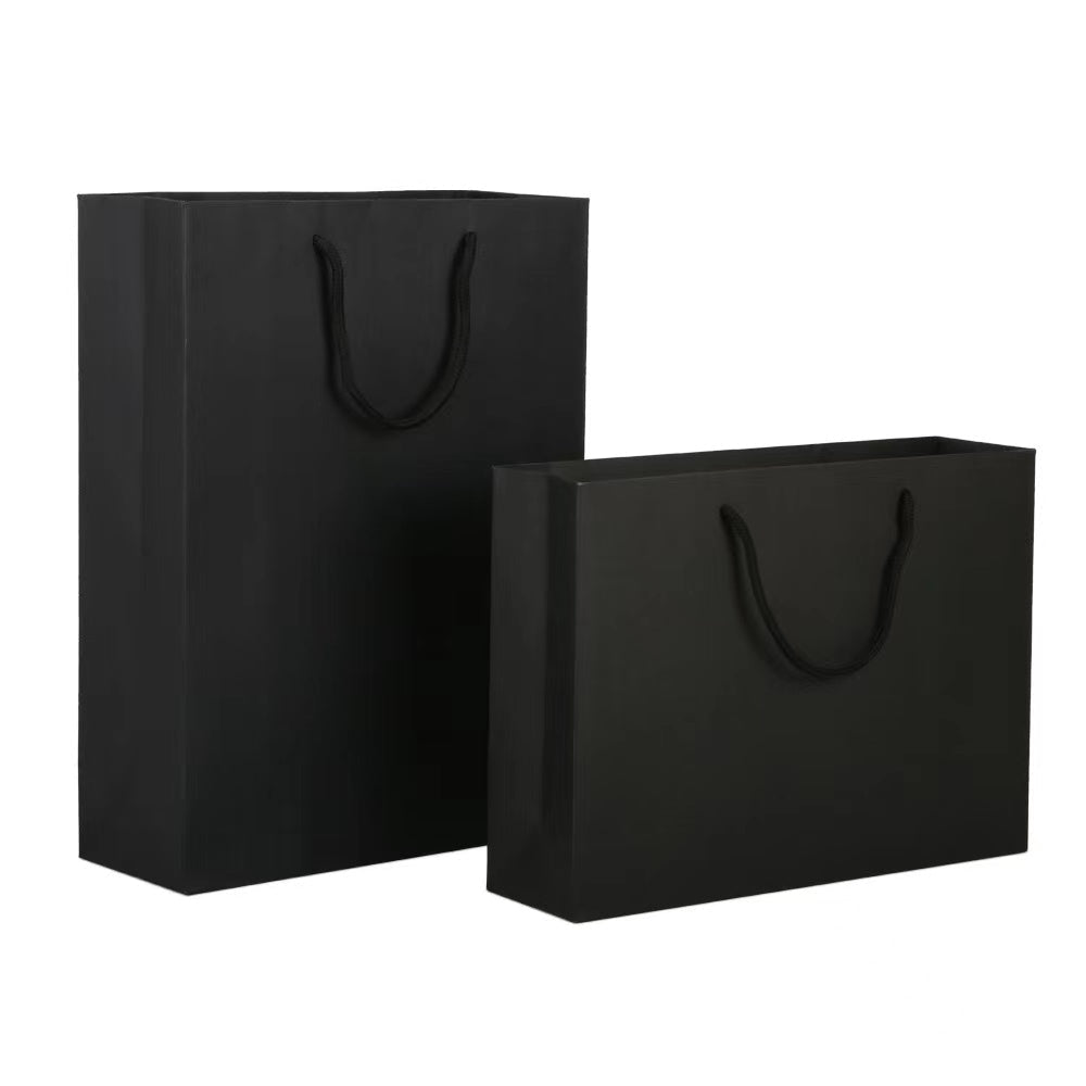 Custom Paper Bag With Rope Handle - Black - Yorkn Inc✅