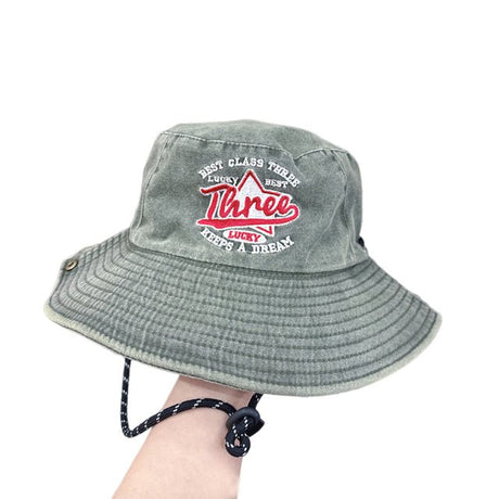 Denim Wide Brim Bucket Hat With Strap - Yorkn Inc✅