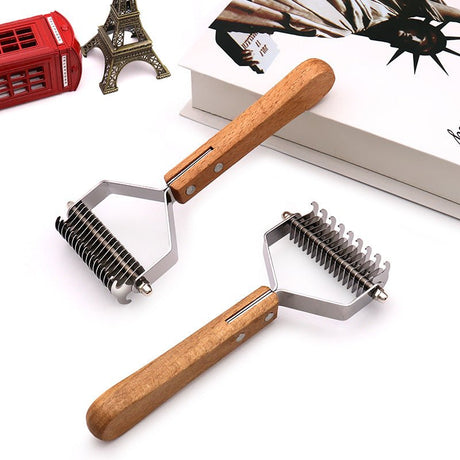 Dog & Cat Detangler Comb - Natural Wood Handle - Yorkn Inc✅