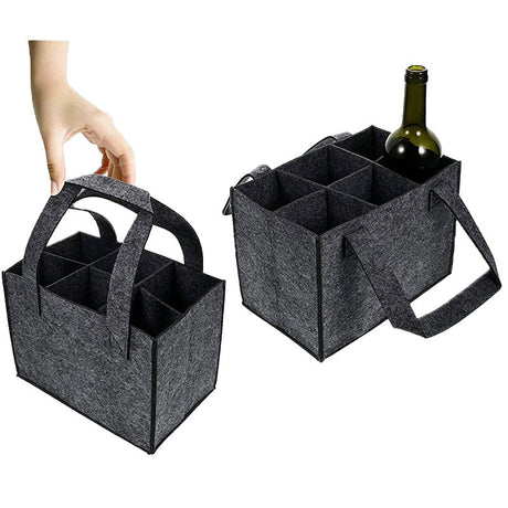 Felt 6 Bottle Wine Tote Bags - Yorkn Inc✅
