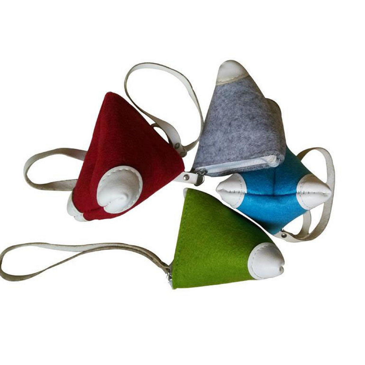 Felt Triangle Headphone Coin Pouch Bag Women Purse - Yorkn Inc✅