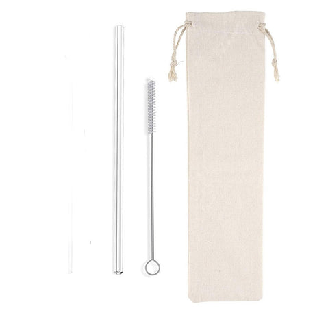 Glass Straw Set With Brush And Bag - Yorkn Inc✅