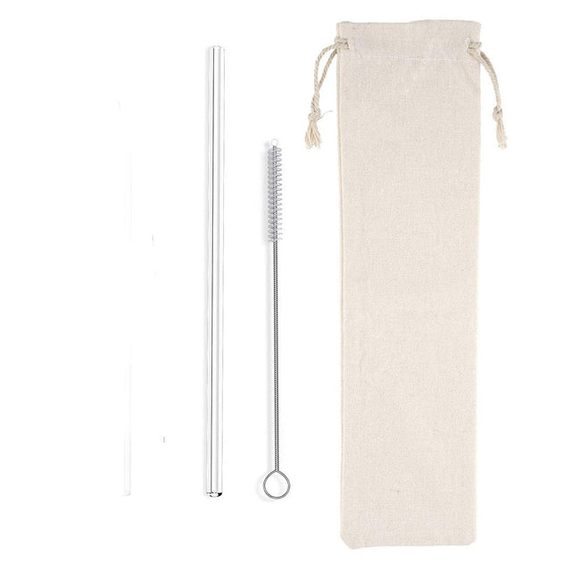 Glass Straw Set With Brush And Bag - Yorkn Inc✅
