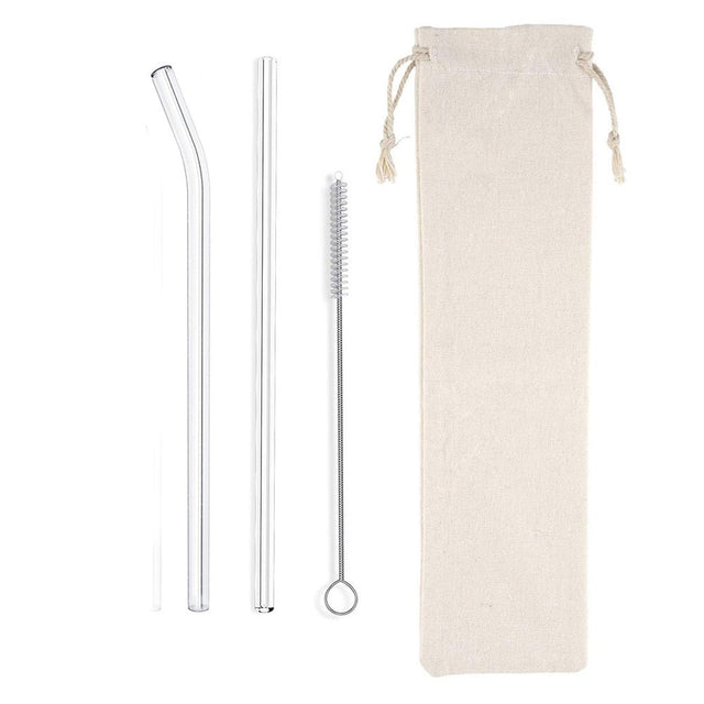 Glass Straw Set With Cleaning Brush - Yorkn Inc✅