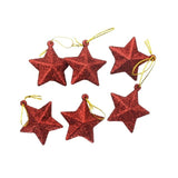Glittery Star Christmas Ornament 6pcs Set - Yorkn Inc✅