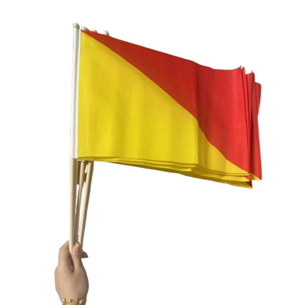 Handheld Polyester Flag With Wooden Pole - Yorkn Inc✅