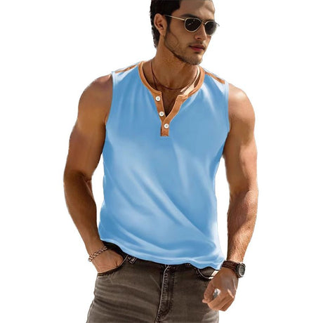 Henley Sleeveless Tank Top - Yorkn Inc✅