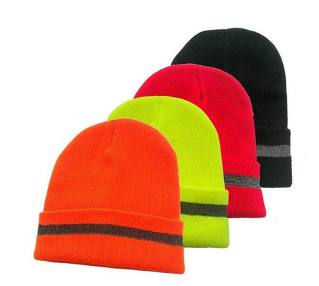 Knit Caps With Reflective Stripe - Yorkn Inc✅