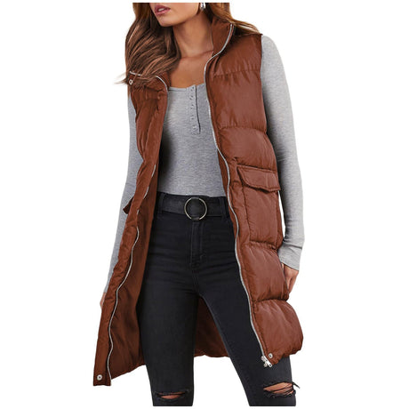 Long Puffer Vest Sleeveless - Yorkn Inc✅