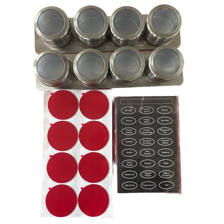 Magnetic Stainless Steel Spice Jars Set - Yorkn Inc✅