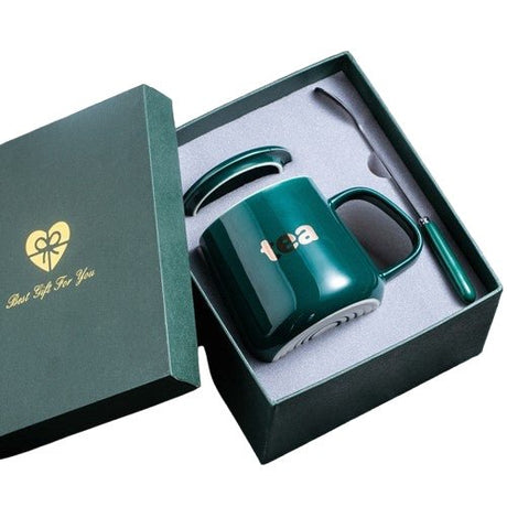 Mug With Lid Spoon Gift Box Set - Yorkn Inc✅