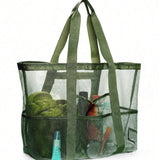 Multi Pocket Mesh Beach Bag - Yorkn Inc✅