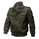 Multi Pockets Zip Front Stand Collar Military Jacket - Yorkn Inc✅