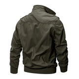 Multi Pockets Zip Front Stand Collar Military Jacket - Yorkn Inc✅