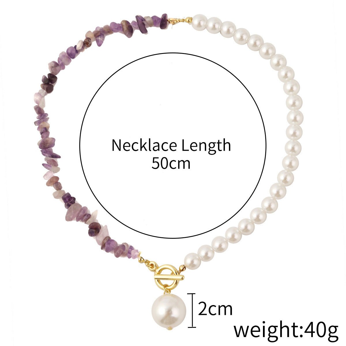 Natural Stone And Pearl Necklace - Yorkn Inc✅