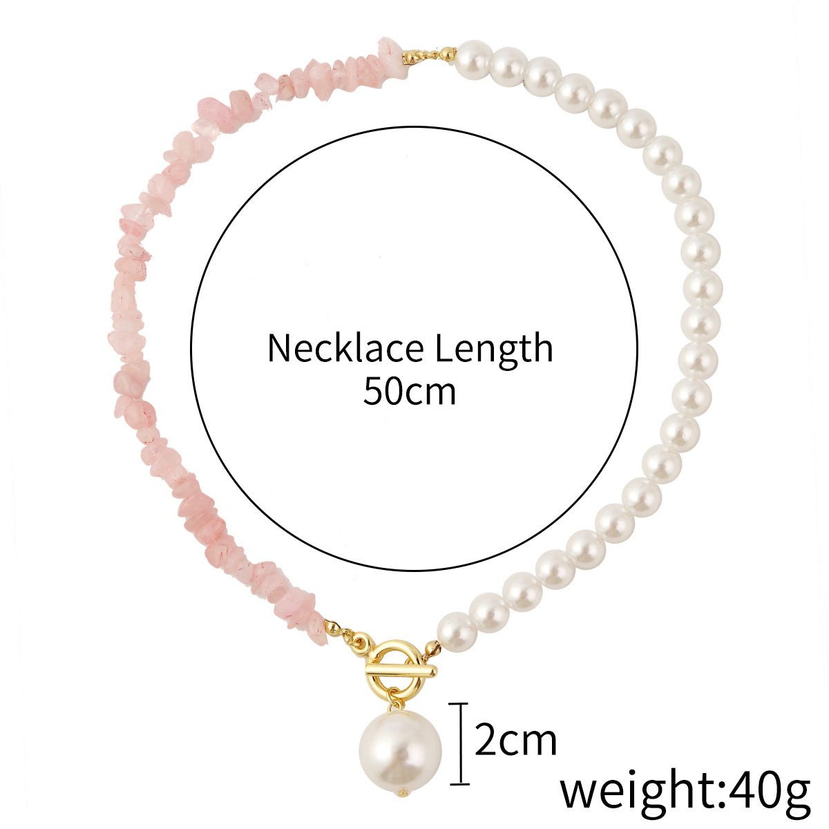 Natural Stone And Pearl Necklace - Yorkn Inc✅