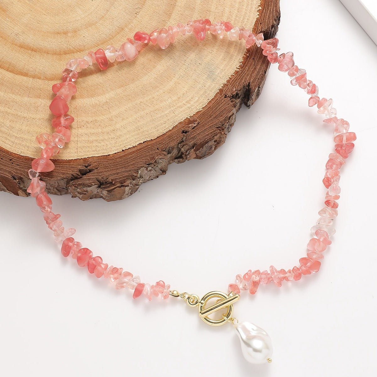 Natural Stone And Pearl Necklace - Yorkn Inc✅