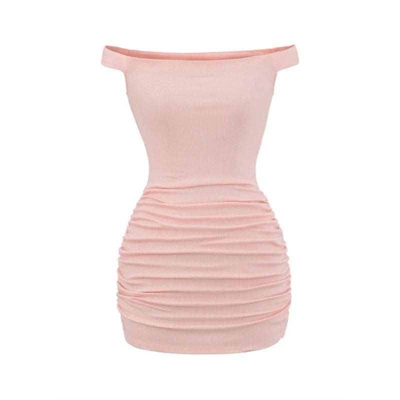 Off Shoulder Ruched Bodycon Mini Dress - Yorkn Inc✅