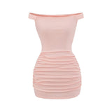 Off Shoulder Ruched Bodycon Mini Dress - Yorkn Inc✅