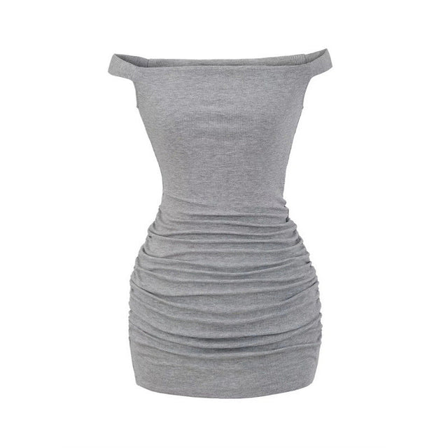 Off Shoulder Ruched Bodycon Mini Dress - Yorkn Inc✅