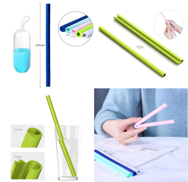 Openable Silicone Straw With Case - Yorkn Inc✅