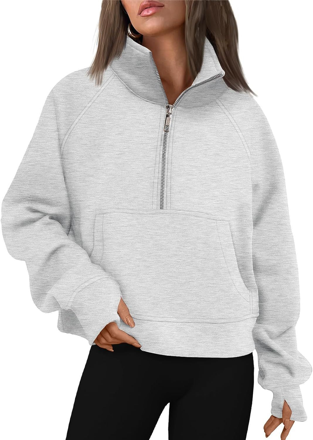 Oversized Halfzip Cropped Hoodie - Yorkn Inc✅