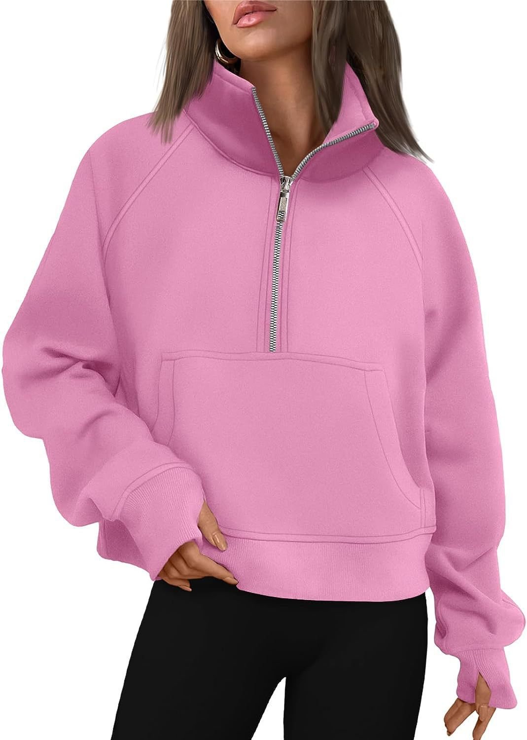 Oversized Halfzip Cropped Hoodie - Yorkn Inc✅