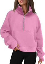 Oversized Halfzip Cropped Hoodie - Yorkn Inc✅