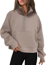 Oversized Halfzip Cropped Hoodie - Yorkn Inc✅