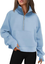 Oversized Halfzip Cropped Hoodie - Yorkn Inc✅