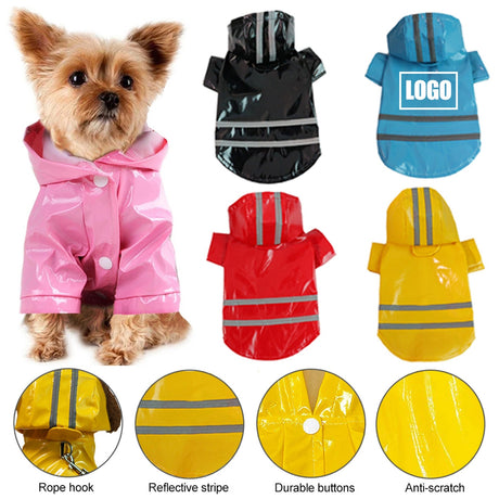 Pet Raincoat With Safety Reflective Strip - Yorkn Inc✅