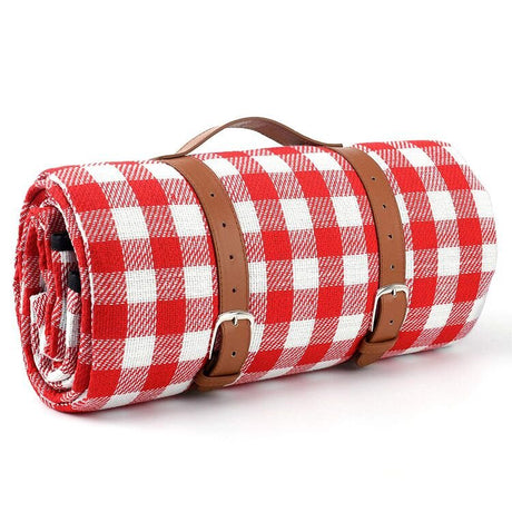 Picnic Blanket With Faux Leather Carrier - Yorkn Inc✅
