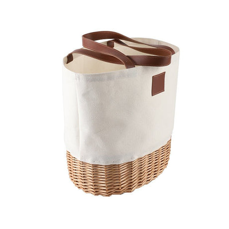 Picnic Canvas Basket With Flatwares - By Boat - Yorkn Inc✅