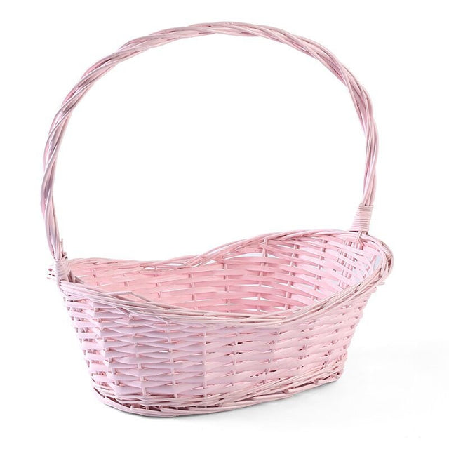 Pink Rattan Baskets With Handle - Yorkn Inc✅