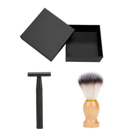 Premium Metal & Wood Shaving Razor And Beard Brush Set - Yorkn Inc✅