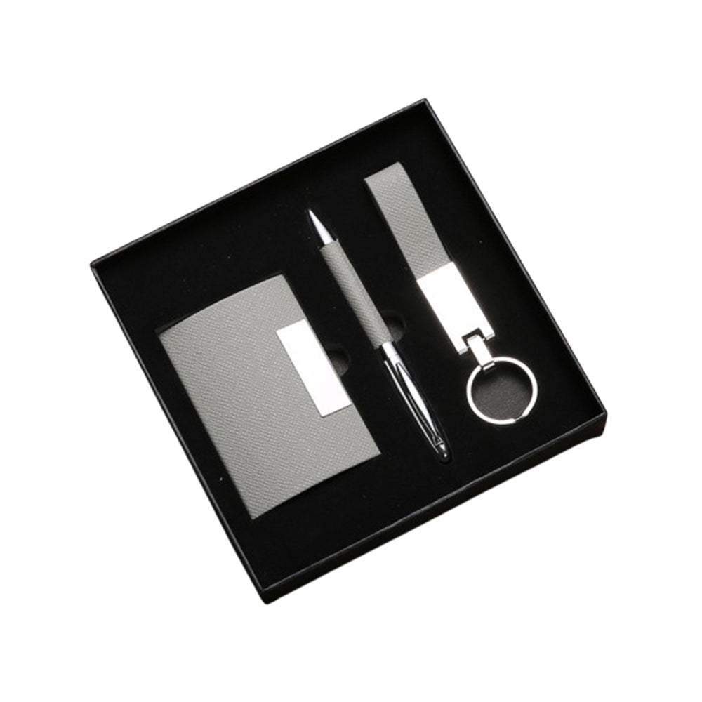Pu Leather Business Card Holder Keychain & Metal Pen Set - Yorkn Inc✅