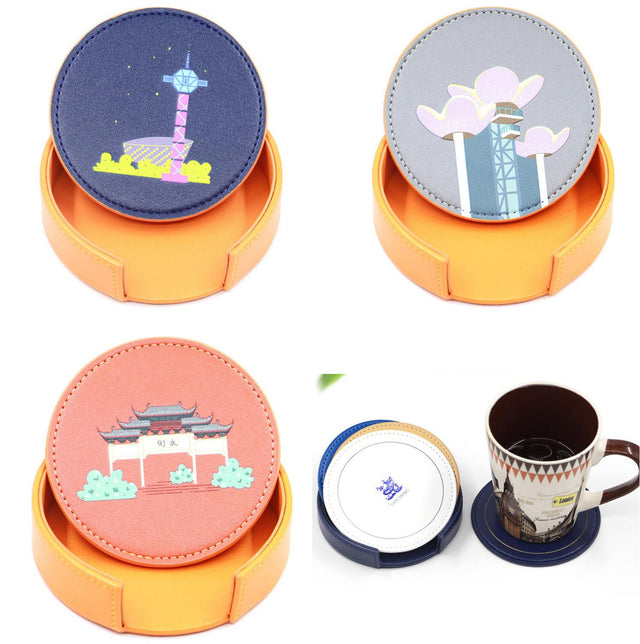 Pu Leather Coasters - Yorkn Inc✅