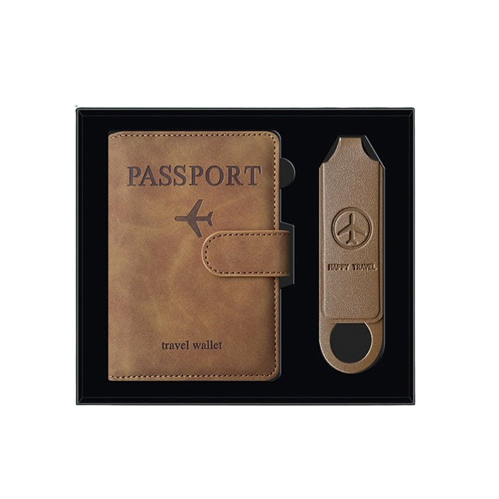 Pu Leather Passport Holder & Luggage Tag Gift Set - Yorkn Inc✅